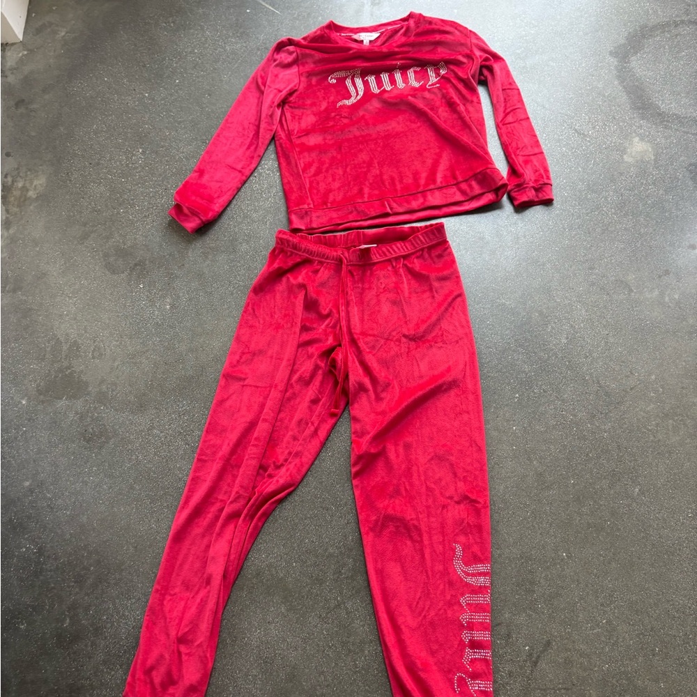 Juicy Couture Red Velour Lounge Set